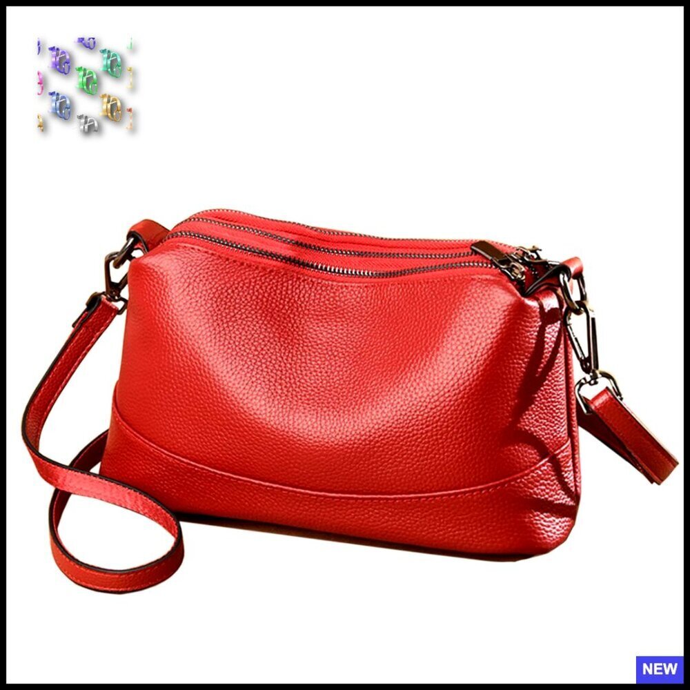 Genuine Leather Crossbody Bag Hobo Style Adjustable Strap Chic Minimal Daily